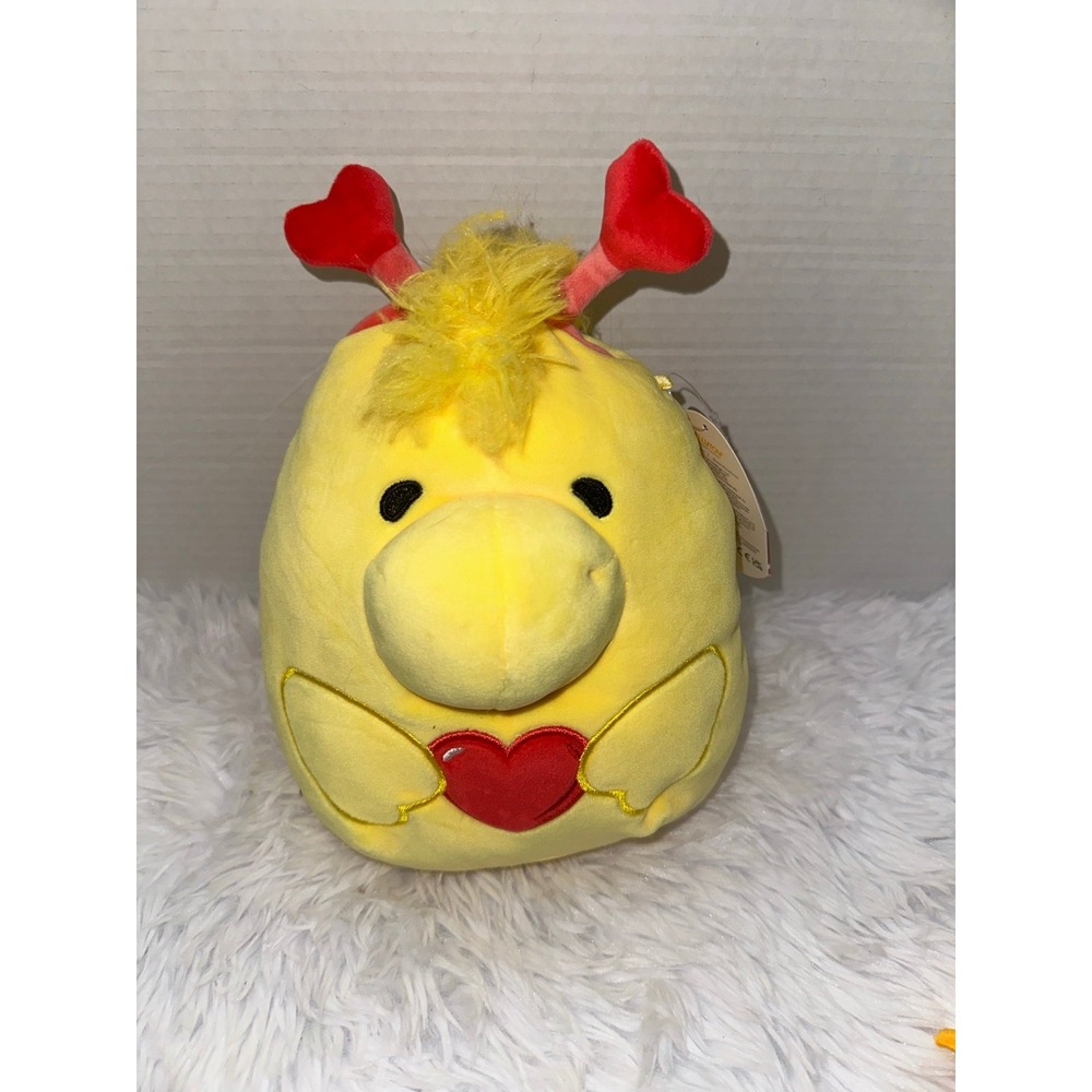 Squishmallows Peanuts‎ Woodstock Valentine Heart Plush Yellow Bird 8 Inch NWT